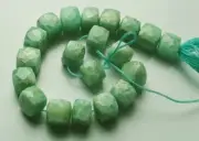 8 inch strand of natural Amazonite Cube Faceted 14mm beads.