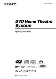 Sony DAV-DX355 DX375 Home Theater System Owners Manual