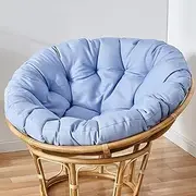 Round Egg Chair Cushions, Waterproof Swing Chair Cushion Outdoor, Papasan Chair Cushion, Round Cushion for Outdoor Garden, Balcony and Living Room (Color : Sky Blue, Size : 130cm)