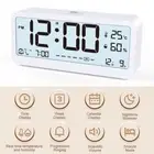 Electronic LCD Temperature Humidity Meter Monitor Clock Digital Thermometer Home