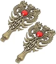 PERSELOSO 2pcs Metal Dual Dragon Wax Seal Handle Replacement DIY Stamp Scrapbooking Stamper Handle for Envelopes Invitations Wedding Decoration