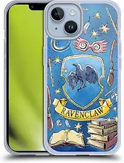 Head Case Designs Officially Licensed Harry Potter Ravenclaw Pattern Deathly Hallows XIII Soft Gel Case Compatible with Apple iPhone 14