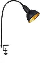 BRILONER Leuchten 2603-015 Retro Clamp Light Reading Lamp with Flex Arm with On/Off Switch 1x E14 Max. 25 Watt Metal Black/Gold