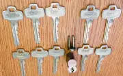 Best Access Brass Core Type C 7 Pins Keyway 10 Premium Matching Keys 1CP7W Tail