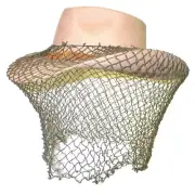 Mosquito Fly Veil Open Weave Mesh Net 13mm Poly Cotton Rabbit Elastic Top Green
