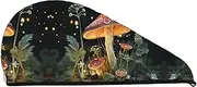 GDSHJKLW Butterfly Mushroom Drying Hair Caps Super Absorbent Soft Hair Drying Towel Quick Dry Coral Velvet Hair Drying Cap Hair Turban for Women Wet Hair Long Thick Hair