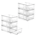 6 Pack Stackable Storage Drawers,Clear Acrylic Drawer Organizers with Handles...