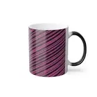11 oz Color Morphing Mug with Magenta & Black Stripe Design