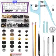 90 Sets 12.5mm Leather Snap Fasteners and Snap Pliers Press Pliers Install Tools