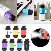 LED Torch Lamp Pocket USB Rechargeable Mini Keychain Keyring Flashlight ZV