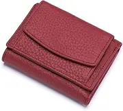 [SKUZA] Wallet,Card Bag,Women Wallet RFID Protect Female Leather Coin Bag Lady Candy Colors Mini Purse Japanese Style Short Wallet Card Holder (Color : Green) (Purple) (Color : Wine Red)
