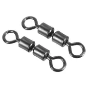 High Speed 2 Roller Swivel, 20Pcs 55lb Copper Barrel Bead Chain Rolling, Black