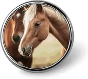 [FZMVSQH] Adorable Horse Printed Round Button Pin Badges Metal Pinback Buttons 1 Inch Pins for Hat Shirt Clothing Bags Decoration, Circular, Aluminum, Circular, Aluminum