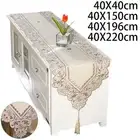 1×Wedding Table Runner White Table Runner Boho Floral Table Cloth Decor Xmas