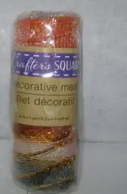 Crafter's Choice - Decorative Mesh - Orange, White & Black - New