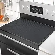 Stove Top Covers for Electric Stove, Food Grade Silicone Glass Stove Top Cover Protector, Thick Induction Cooktop Protector (Black)