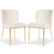 Adela Boucle Dining Chair (Set of 2) - White White