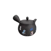 Tokoname-yaki Cat kyusu teapot - HAKUYO - 300cc/ml - Sawayaka stainless steelnet