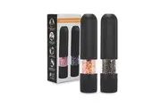 Twin Pack Electric Salt & Pepper Grinder Mills Shakers Black