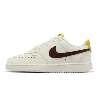 【NIKE 耐吉】休閒鞋 Wmns Court Vision Low 女鞋 米白 黃 咖啡 復古 低筒(CD5434-117)