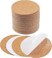 Self-Adhesive Cork Circle 40 PCS 4 Inch Diameter Mats With Strong Adhesive-Backed for Coasters, Wall Decor and DIY Crafts