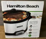 NEW! Crock Pot Hamilton Beach Stay or Go 7 Quart Slow Cooker Programmable New!