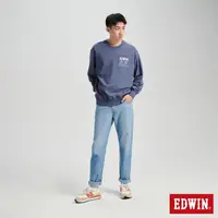 在飛比找momo購物網優惠-【EDWIN】男裝 寬麻花色布厚長袖T恤(黑藍色)