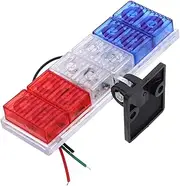 CHICAMPERA Motorcycle Rear Bike Light Led Strobe Flashing Tail Lamp Emergency Warning Light for Cars Motorbikes Electric Bikes Red/blue 12v