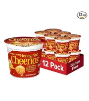 Honey Nut Cheerios Heart Healthy Cereal Cup 1.8 OZ Single Serve Cereal Cup Pk 12