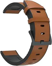 [TIOYW] 20mm Fashion Leather Watch Band Strap for Garmin Venu 2 Plus for Vivoactive 3 Music 245 645 158 Replacement Wrist Strap Bracele