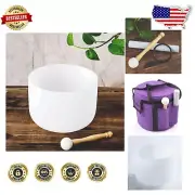 Natural Silicon Quartz Singing Bowl - 8'' C Note with Heavy-Duty Carrying Case