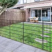 Toolterritary 10 Panels No Dig Garden Fence, 32 in(H) X24.2 ft(L) Metal Fence Panels, Thickened Rustproof Garden Fencing, Animal Barrier Fence for Dogs, Rabbits, and Patio