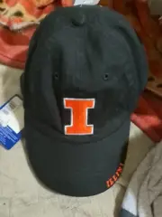 NCAA Fighting Illini Navy Blue Hat Orange Logo Adult OFSM Unisex Adjustable New