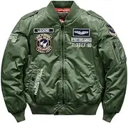 [TangDao] Men’s Bomber Jacket Windproof Warm Fleece Winter Coat Multi Pocket Military Style Padded Lined Flight Jacket