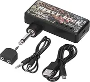 Electric Guitar Headphone Amp Mini Bass Amplifier with Audio Cable Adapter and USB Charging Guitar Accessories