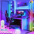 RGB LED Floor Corner Lamp Light Stand Bluetooth Remote Streaming Gaming Decor