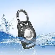 Mebeter Waterproof Airtag Keyring Holder Case, Compatible with Apple Air Tag Tracker Key Ring Air Tags Protective Case Cover, TPU Case for Keys, Bags, Luggage and Pet