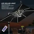 Outdoor Solar Umbrella Light Timed Remote Control 3 Colour Temperature LED HEL