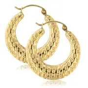 9ct Yellow Gold Silver Filled 20mm Creole Hoop Earrings