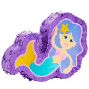 Small Mermaid Pinata for Girls Birthday Party Decorations, 15.8 x 11.5 x 3.1 In