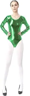[Carnavalife] Ballet Leotard for Women Leotard Leotard Women Long Sleeve Ballet Dance Top for Women Two Size Up Order, Green, 38