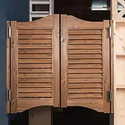 Cafe Swinging Doors,Retro Louvered Saloon Swing Door,Solid Wood Cowboy Door Partition Door Bar Kitchen Auto Close Fence Half Waist Door