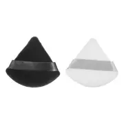 2 Pcs Loose Powder Puff Face Soft Triangle Puff Beauty Makeup Tool Black White