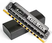 [kuckux] Diatonic Harmonica of D flat Key,Blues Mouth Organ 10 Hole 20 Tones, Reed of Phosphor Bronze, ABS Combo, Easy-Clean Cover,10 Hole Blues Harp for Adult, Beginner