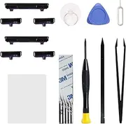 2Set Pack Side Power Volume Button Key Replacement Only for Galaxy S10, Power On Off Volume Button Sidekeys, Repair Tools & Instruction, Black