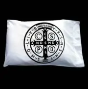 St. Saint Benedict Medal Pillow Cover Cotton Pillowcase Queen Size Catholic pray