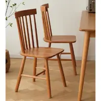 在飛比找ETMall東森購物網優惠-家用北歐法式椅子櫻桃木白橡木溫莎椅實木簡約靠背椅原木餐廳餐椅