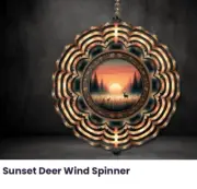 Sunset Deer wind spinner
