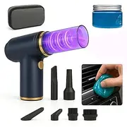 Car Vacuum Cleaner Portable Cordless 12000PA | 2 in 1 Handheld Vacuum Cleaner with Icky Sticky Gel | Multi-Nozzles and LED Light | Air Duster for PC, Home, Car, Office and Pet Hair