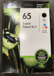 NEW SEALED HP 65 2 PACK - BLACK/TRI-COLOR INK CARTRIDGES